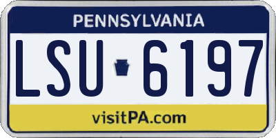 PA license plate LSU6197