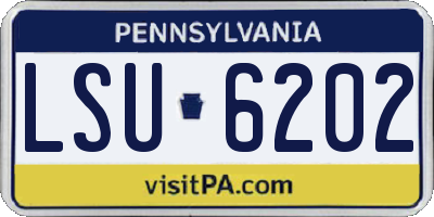 PA license plate LSU6202