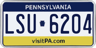 PA license plate LSU6204