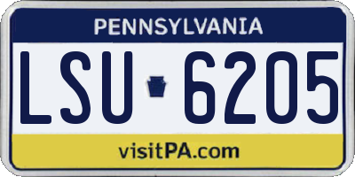 PA license plate LSU6205