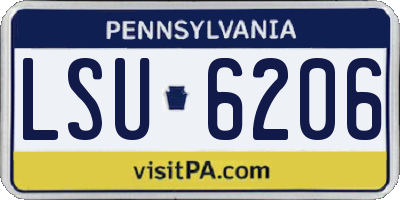 PA license plate LSU6206