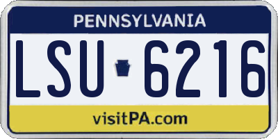 PA license plate LSU6216