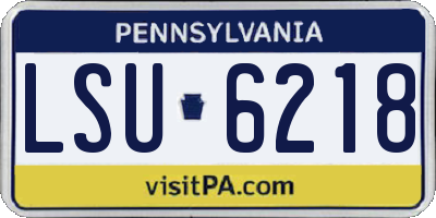 PA license plate LSU6218