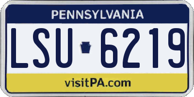 PA license plate LSU6219