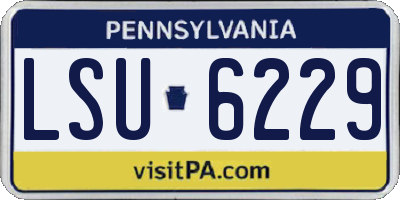 PA license plate LSU6229