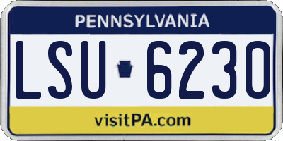 PA license plate LSU6230