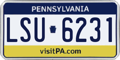 PA license plate LSU6231