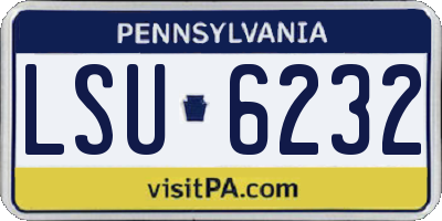 PA license plate LSU6232