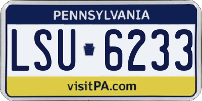 PA license plate LSU6233