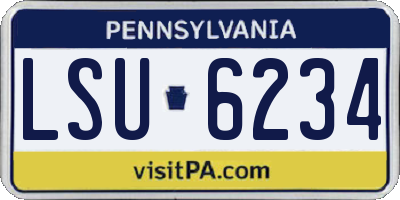 PA license plate LSU6234