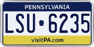 PA license plate LSU6235