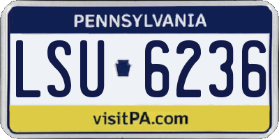 PA license plate LSU6236