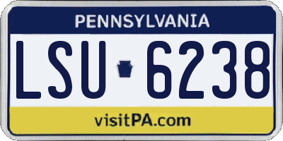 PA license plate LSU6238
