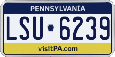 PA license plate LSU6239