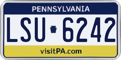 PA license plate LSU6242