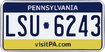 PA license plate LSU6243