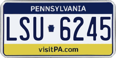 PA license plate LSU6245