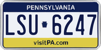 PA license plate LSU6247