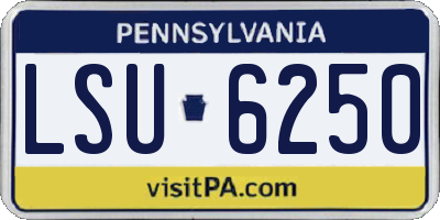 PA license plate LSU6250