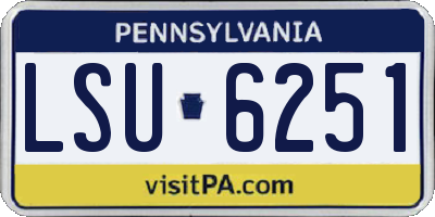 PA license plate LSU6251