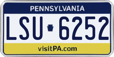 PA license plate LSU6252