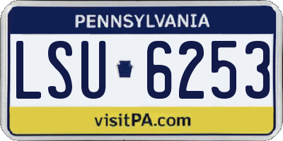 PA license plate LSU6253