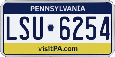 PA license plate LSU6254