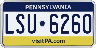 PA license plate LSU6260