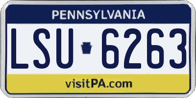 PA license plate LSU6263