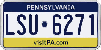 PA license plate LSU6271