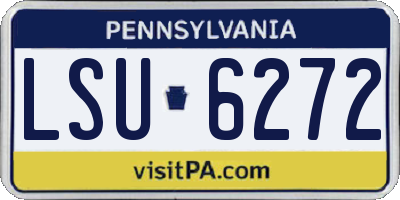 PA license plate LSU6272