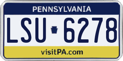 PA license plate LSU6278