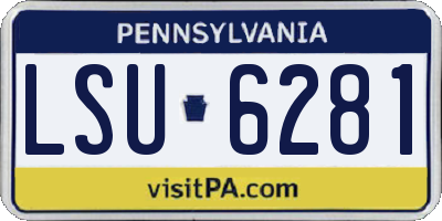 PA license plate LSU6281