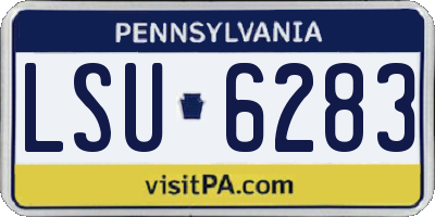 PA license plate LSU6283