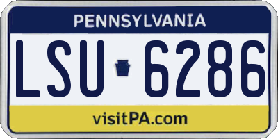 PA license plate LSU6286