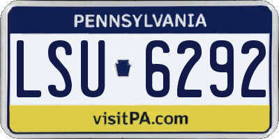 PA license plate LSU6292