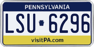 PA license plate LSU6296