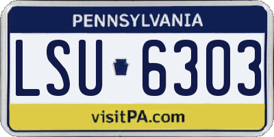 PA license plate LSU6303