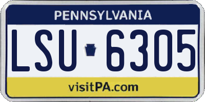 PA license plate LSU6305