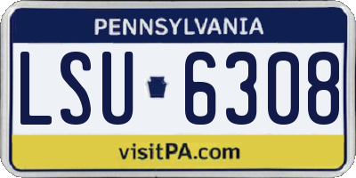 PA license plate LSU6308