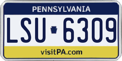 PA license plate LSU6309