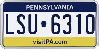 PA license plate LSU6310