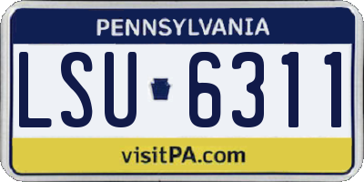 PA license plate LSU6311