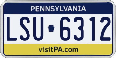 PA license plate LSU6312