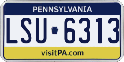 PA license plate LSU6313