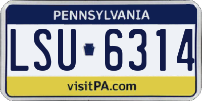 PA license plate LSU6314
