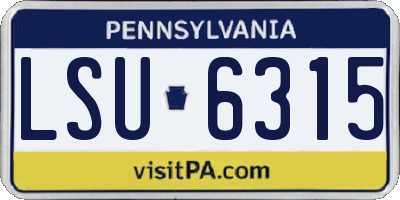 PA license plate LSU6315