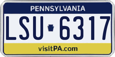 PA license plate LSU6317