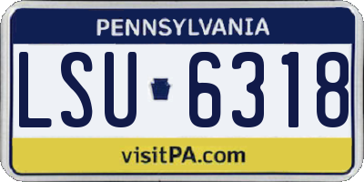 PA license plate LSU6318