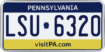 PA license plate LSU6320